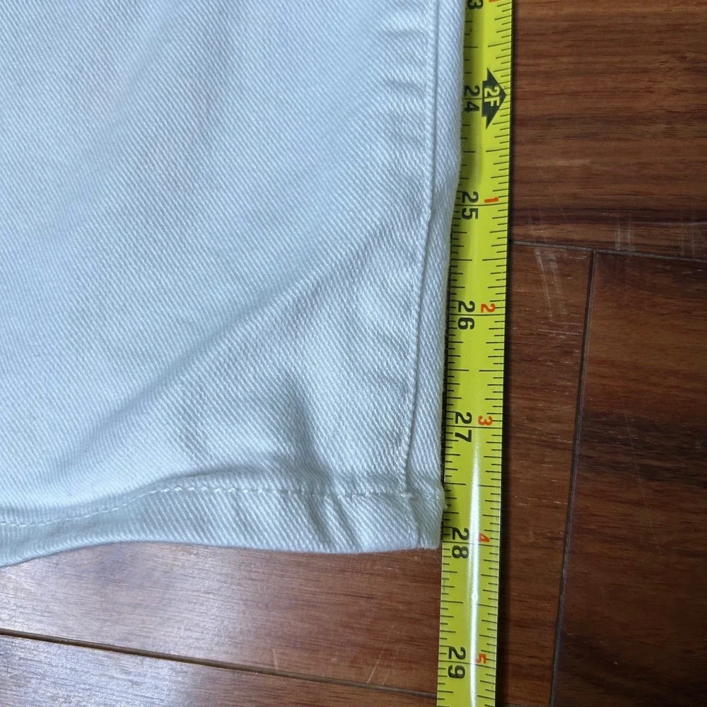 Express Modern Straight Super High Rise White Denim Jeans‎ Women's Size 14R - Picture 2 of 8